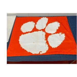 Clemson Tigers‎ Pillow Sham Orange White Paw Print Logo NCAA Fan Cave 21x29